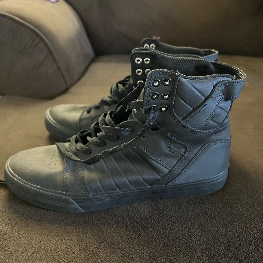 Supra Black High-Top Sneakers- men’s size 9 - Picture 3 of 7